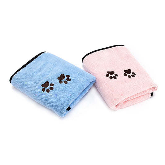 KFX-5395901 Quick-Drying Absorbent Dog Cleaning Cloth in Blue & Pink - 50cm x 90cm