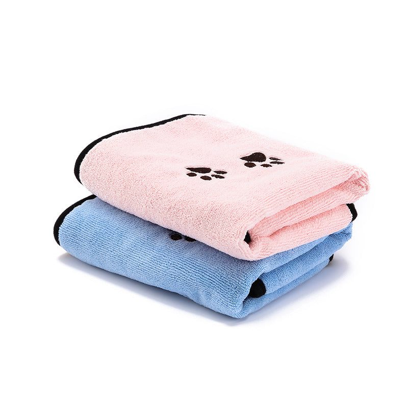 KFX-5395901 Quick-Drying Absorbent Dog Cleaning Cloth in Blue & Pink - 50cm x 90cm