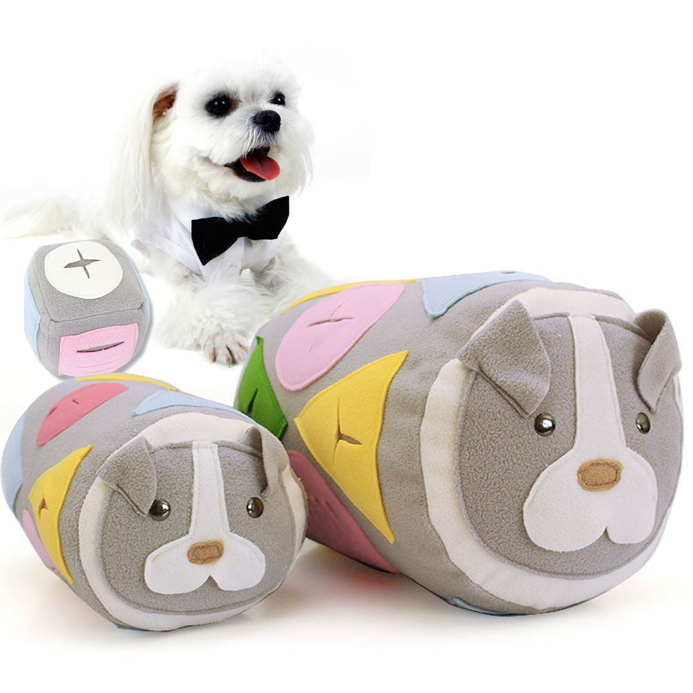 KFX-5397053 Pet Food Leakage Sniff Pillow Toy - Polar Fleece, Size L & M, Adjustable Strap, For Dogs Up to 6kg