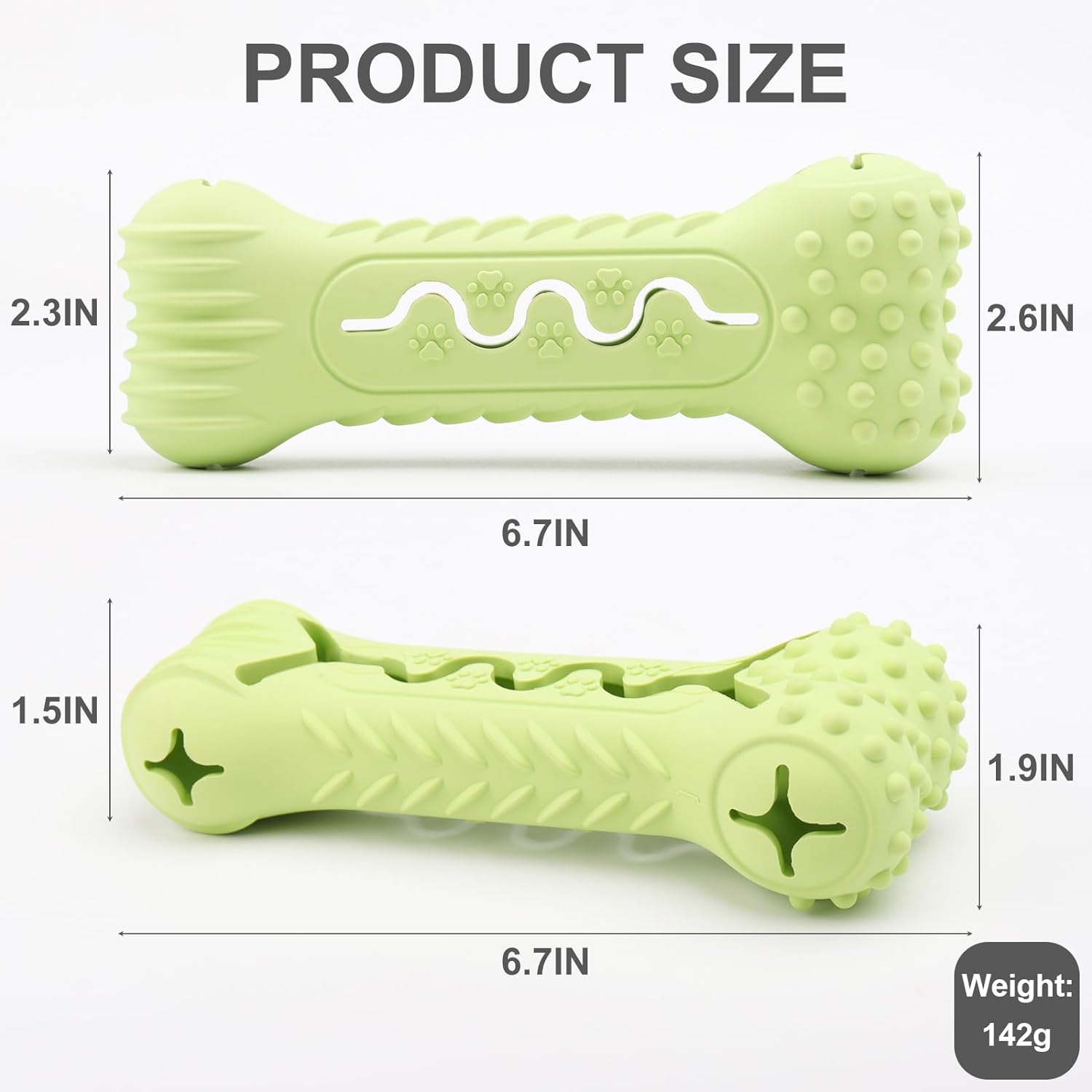 KFX-5397693 Durable Bone-Shaped Chew Toy for Aggressive Chewers – Natural Rubber Dog Dental Care & Puzzle Treat Dispenser