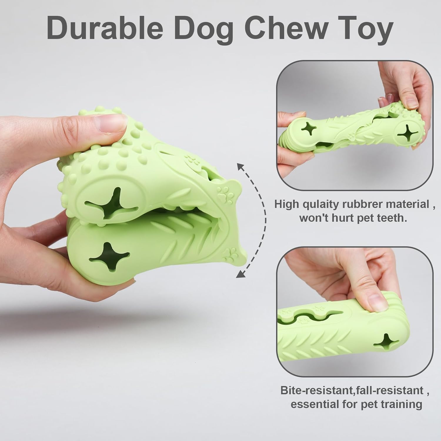 KFX-5397693 Durable Bone-Shaped Chew Toy for Aggressive Chewers – Natural Rubber Dog Dental Care & Puzzle Treat Dispenser
