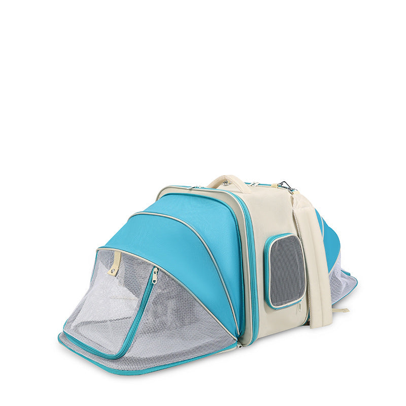 KFX-5398461 Expandable Portable Cat Backpack for Outdoor Camping, Fits Cats Up to 9 kg, Medium Hard Nylon Materials