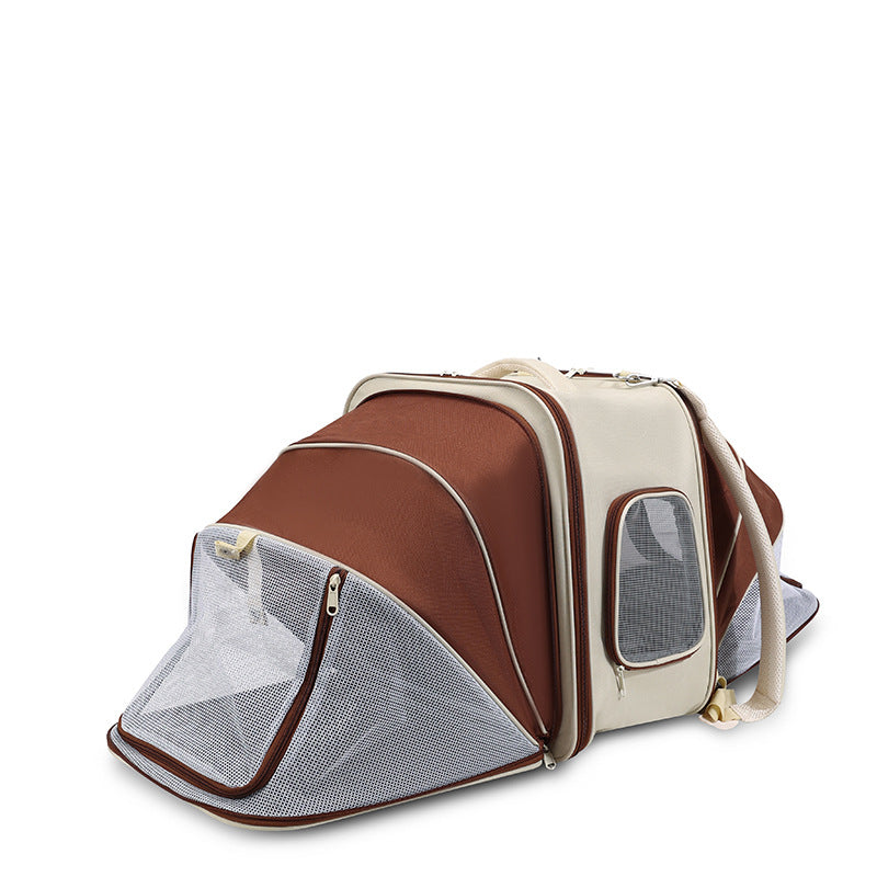 KFX-5398461 Expandable Portable Cat Backpack for Outdoor Camping, Fits Cats Up to 9 kg, Medium Hard Nylon Materials