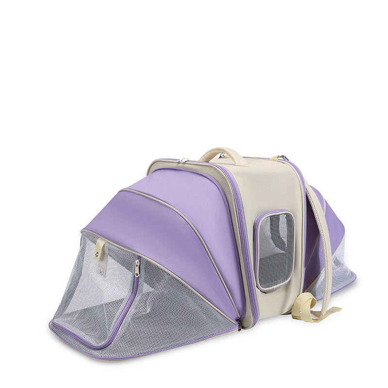 KFX-5398461 Expandable Portable Cat Backpack for Outdoor Camping, Fits Cats Up to 9 kg, Medium Hard Nylon Materials