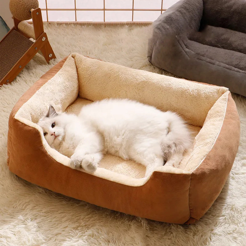 KFX-5399485 Warm Plush Cat and Dog Bed - Soft Cushions in Various Sizes for Comfort and Cozy Rest