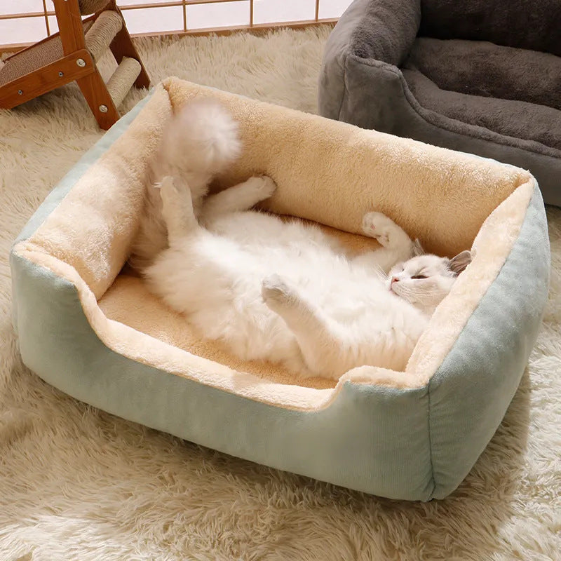 KFX-5399485 Warm Plush Cat and Dog Bed - Soft Cushions in Various Sizes for Comfort and Cozy Rest