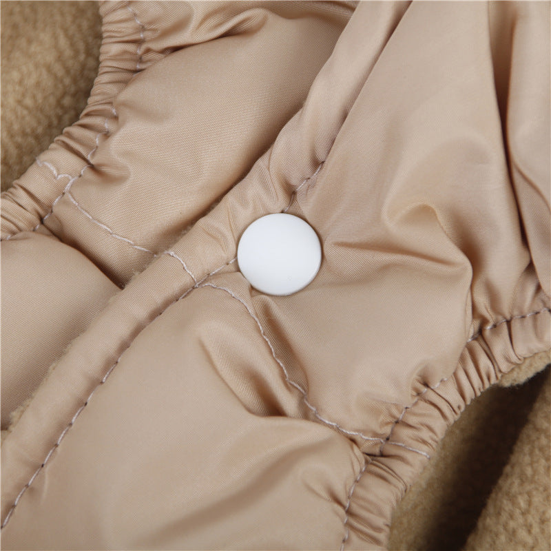 KFX-5400637 Warm Cotton Dog Clothes for Autumn and Winter - Casual Style in Black and Khaki, Multiple Sizes Available