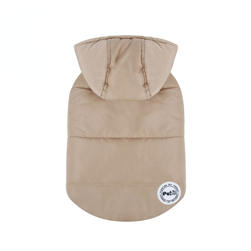 KFX-5400637 Warm Cotton Dog Clothes for Autumn and Winter - Casual Style in Black and Khaki, Multiple Sizes Available