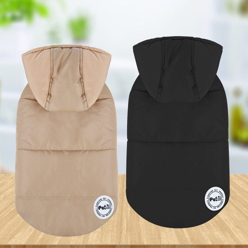 KFX-5400637 Warm Cotton Dog Clothes for Autumn and Winter - Casual Style in Black and Khaki, Multiple Sizes Available