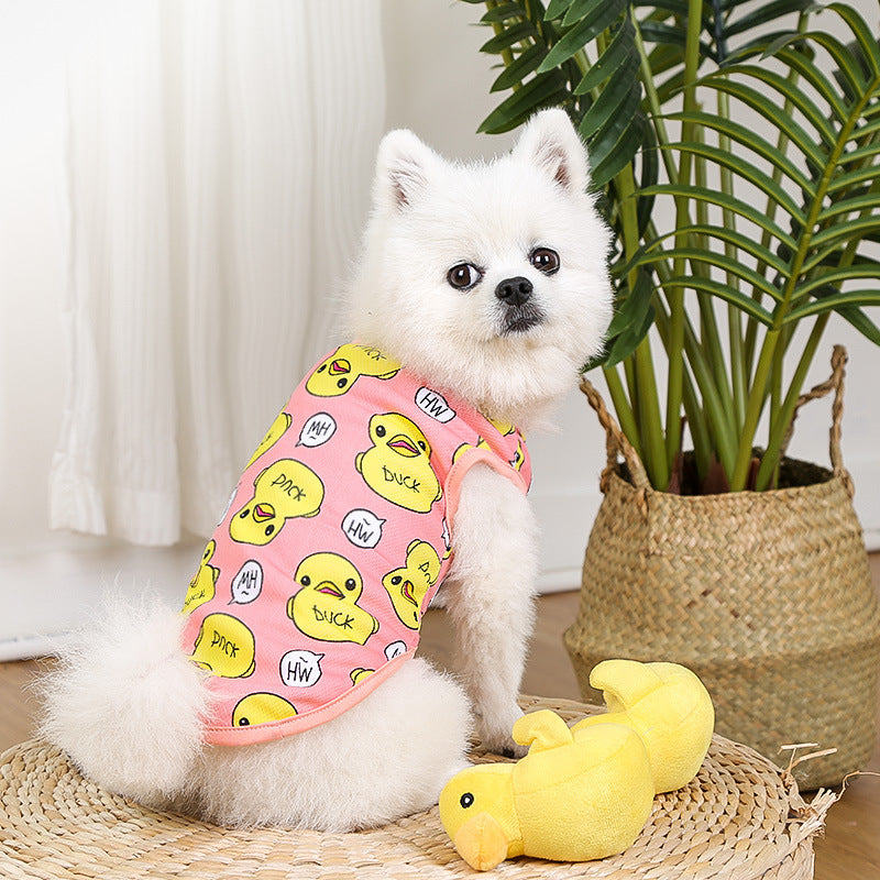 KFX-5401789 Personalized Cotton Camisole for Dogs in Pink and Blue, Sizes XS to XXL