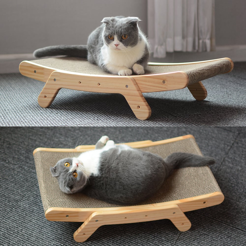 KFX-5402173 Deformation Cat Bed with Vertical Corrugated Paper Scratcher and Replaceable Core for Cats
