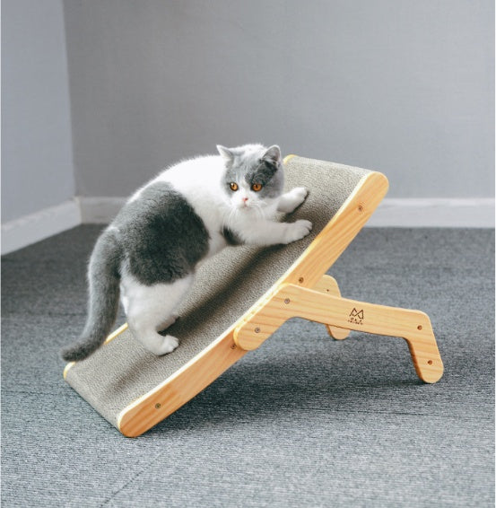 KFX-5402173 Deformation Cat Bed with Vertical Corrugated Paper Scratcher and Replaceable Core for Cats
