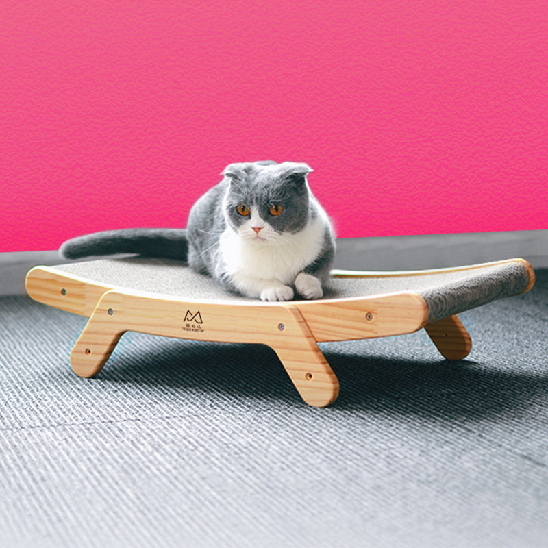 KFX-5402173 Deformation Cat Bed with Vertical Corrugated Paper Scratcher and Replaceable Core for Cats
