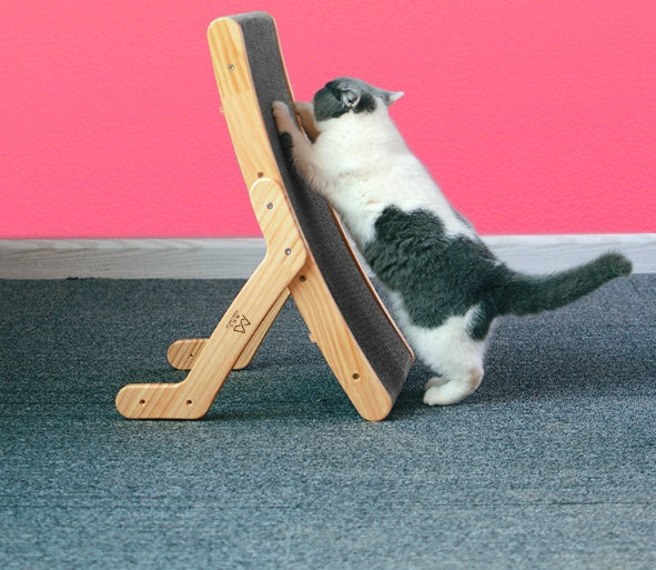 KFX-5402173 Deformation Cat Bed with Vertical Corrugated Paper Scratcher and Replaceable Core for Cats