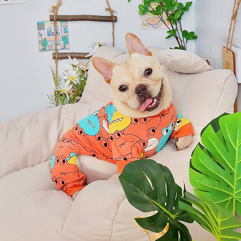 KFX-5402557 Cute Spring and Autumn Orange Cotton Dog Clothes for Four-Legged Pets