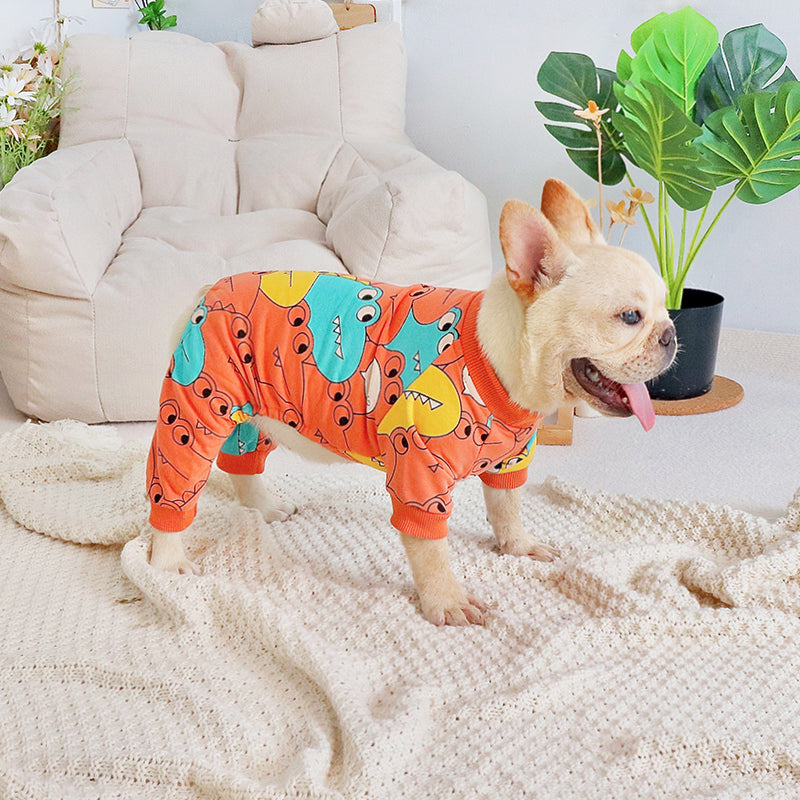 KFX-5402557 Cute Spring and Autumn Orange Cotton Dog Clothes for Four-Legged Pets
