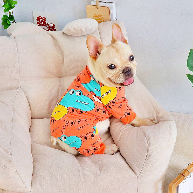 KFX-5402557 Cute Spring and Autumn Orange Cotton Dog Clothes for Four-Legged Pets