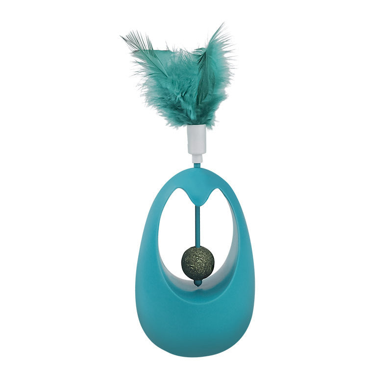 KFX-5402813 Catnip Ball Tumbler Toy for Cats - Multi-Color Teaser with Molar Design, 7x7x11cm