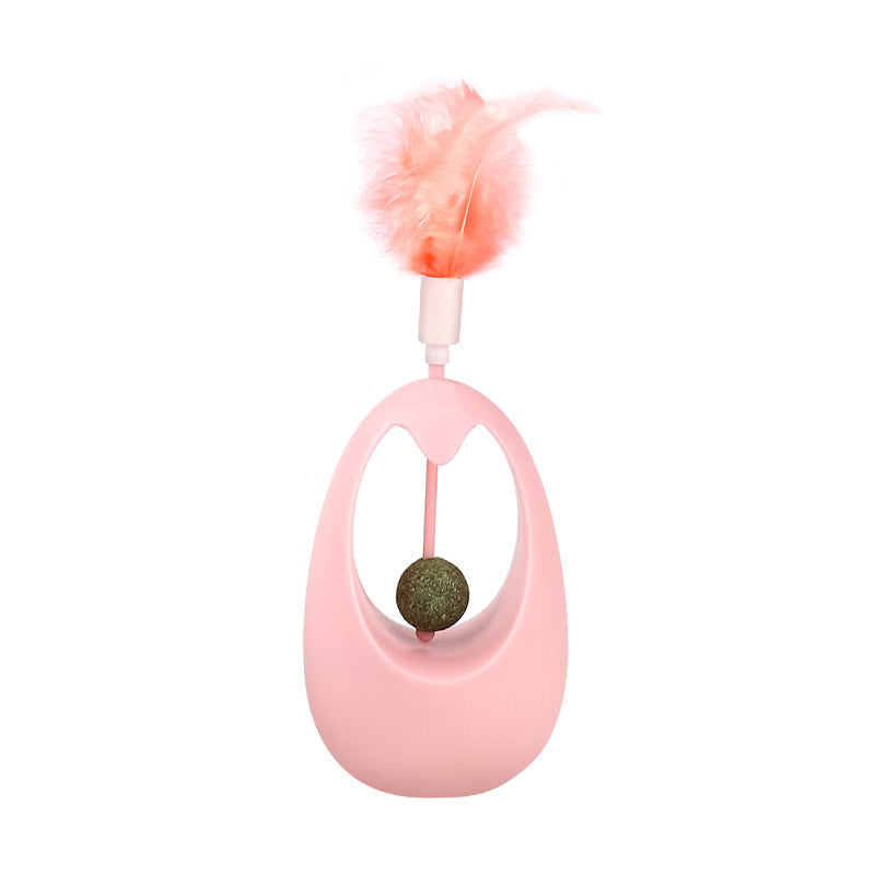 KFX-5402813 Catnip Ball Tumbler Toy for Cats - Multi-Color Teaser with Molar Design, 7x7x11cm