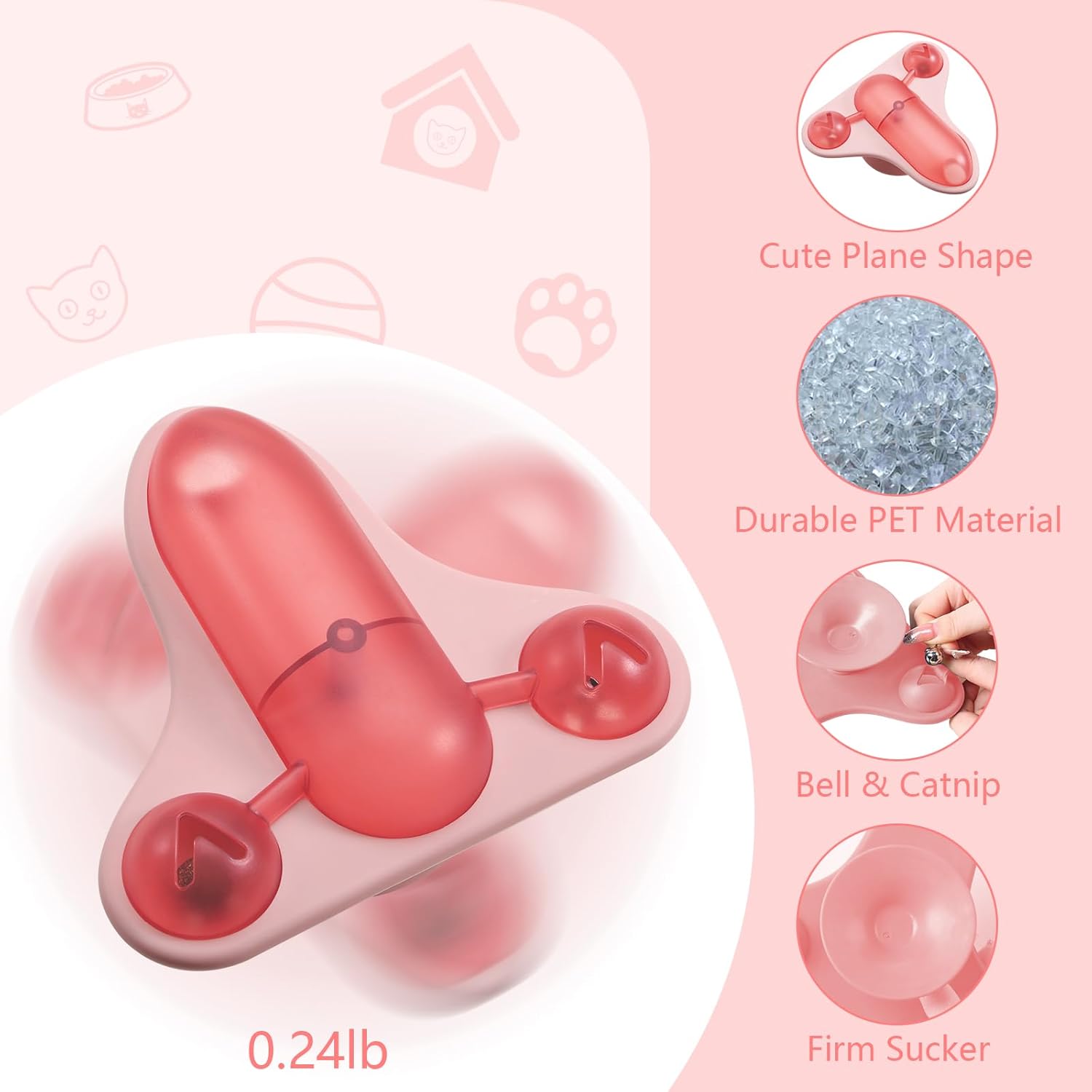 KFX-5403453 Interactive Pet Puzzle Toy with Snack Dispenser, Catnip & Bell for Cats and Small Dogs