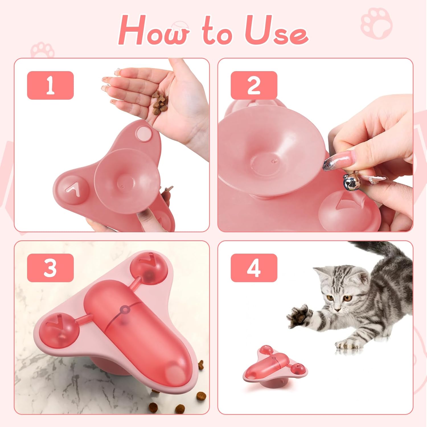 KFX-5403453 Interactive Pet Puzzle Toy with Snack Dispenser, Catnip & Bell for Cats and Small Dogs