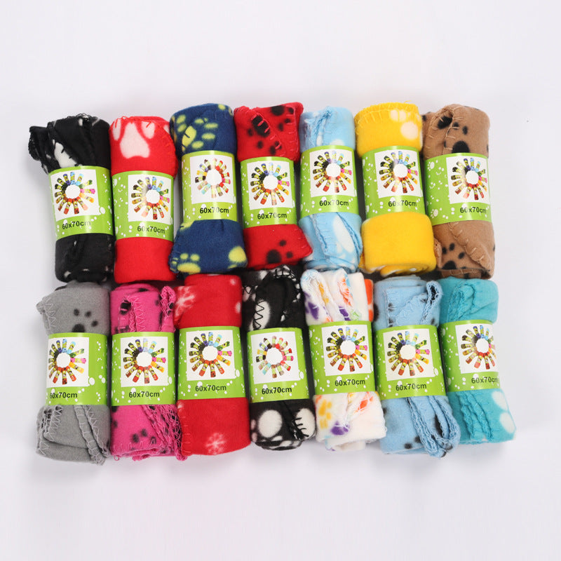 KFX-5403837 Reversible Double-Sided Fleece Pet Blanket for Dogs and Cats in Various Colors and Patterns