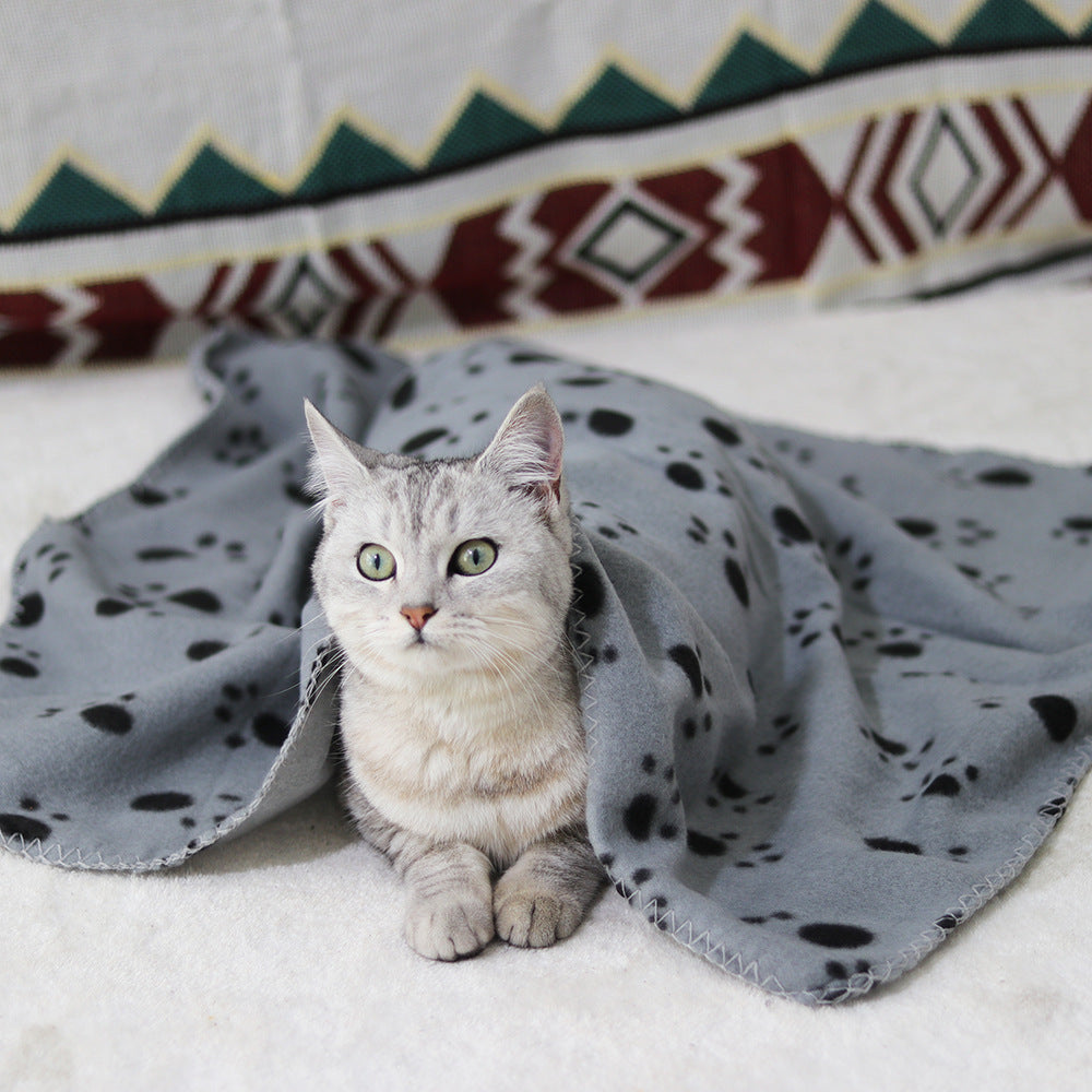 KFX-5403837 Reversible Double-Sided Fleece Pet Blanket for Dogs and Cats in Various Colors and Patterns