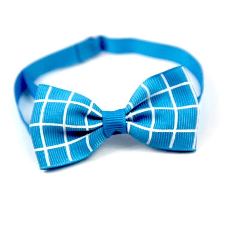 KFX-5404221 Plaid Pet Scarf with Bow Tie for Cats and Dogs - Stylish Polyester Fiber Accessory
