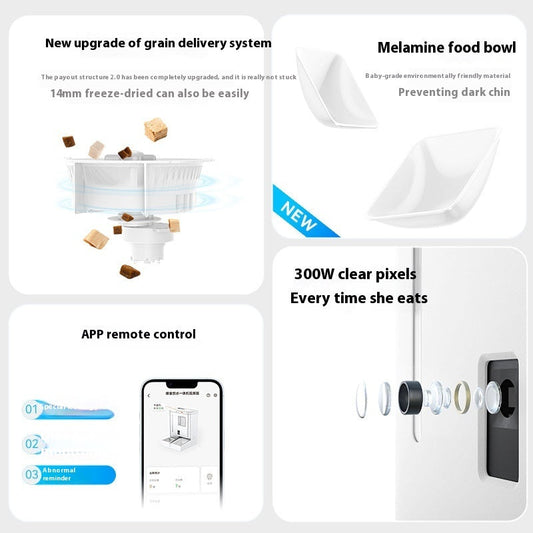 KFX-5405757 Wireless Smart Automatic Pet Feeder with WiFi and Video for Cats