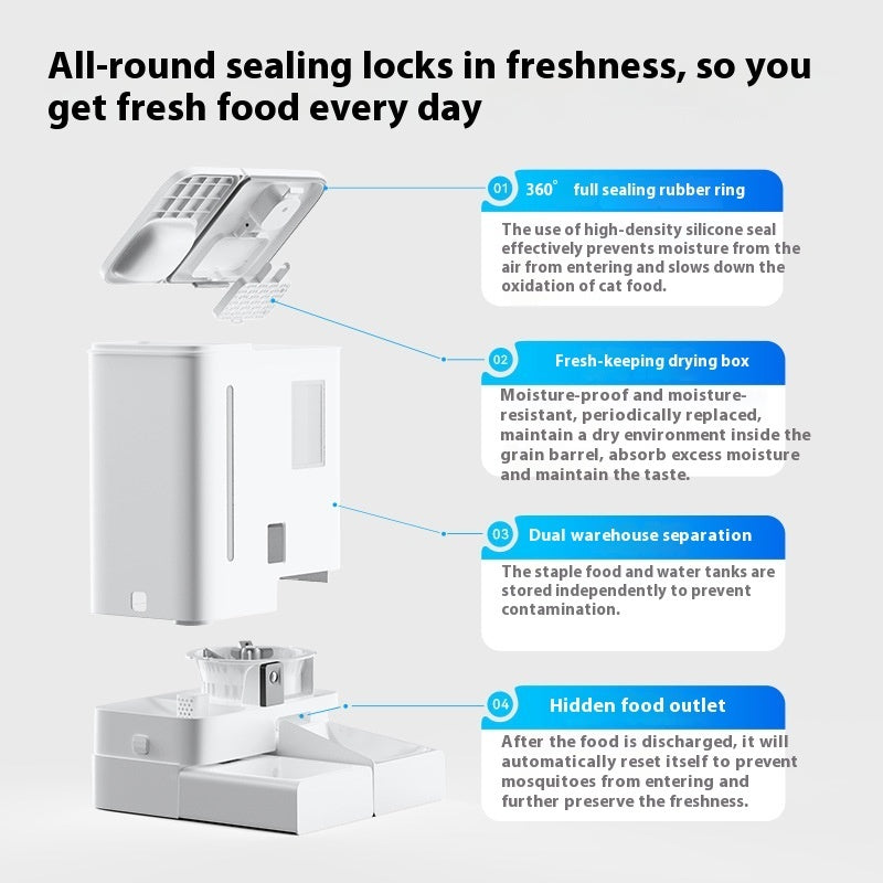 KFX-5405757 Wireless Smart Automatic Pet Feeder with WiFi and Video for Cats