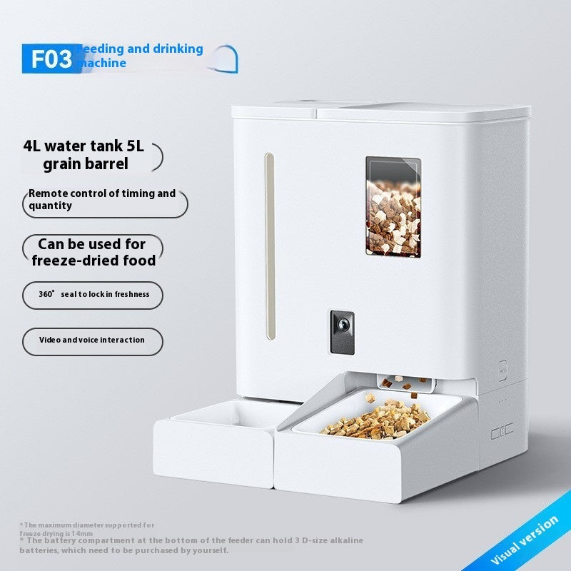 KFX-5405757 Wireless Smart Automatic Pet Feeder with WiFi and Video for Cats