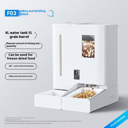 KFX-5405757 Wireless Smart Automatic Pet Feeder with WiFi and Video for Cats
