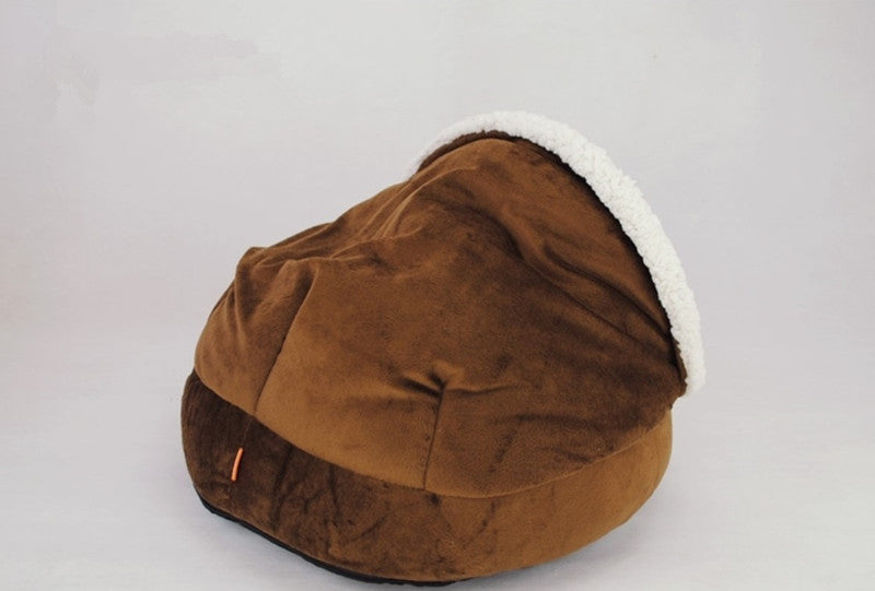 KFX-5406013 Wool Thickened Removable Half Roof Cat House for Comfort and Warmth