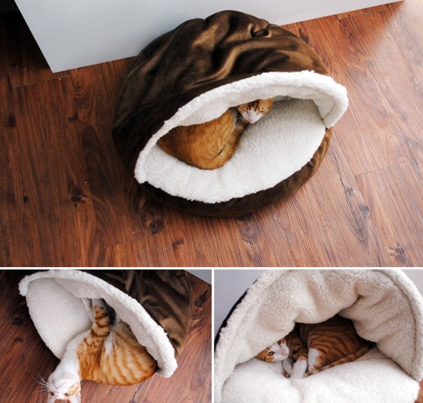 KFX-5406013 Wool Thickened Removable Half Roof Cat House for Comfort and Warmth