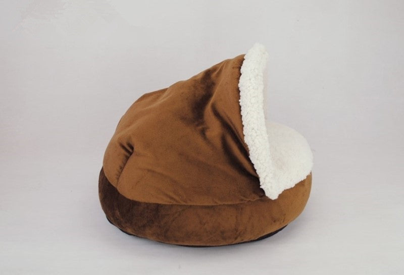 KFX-5406013 Wool Thickened Removable Half Roof Cat House for Comfort and Warmth