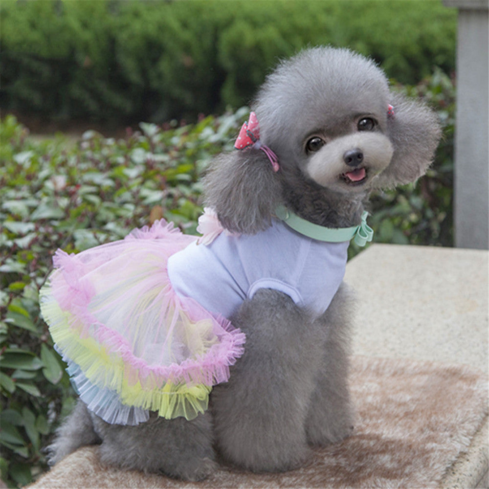 KFX-5408317 Floral Cotton Cupcake Tutu Dress for Dogs - Stylish and Comfortable All Seasons