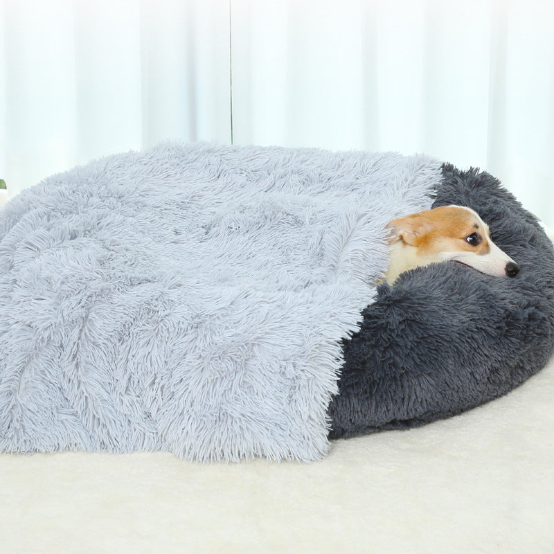 KFX-5409213 Ultra Soft Washable Dog Bed with Non-Slip Bottom and Matching Cover - Fluffy Mat for Small to Large Dogs