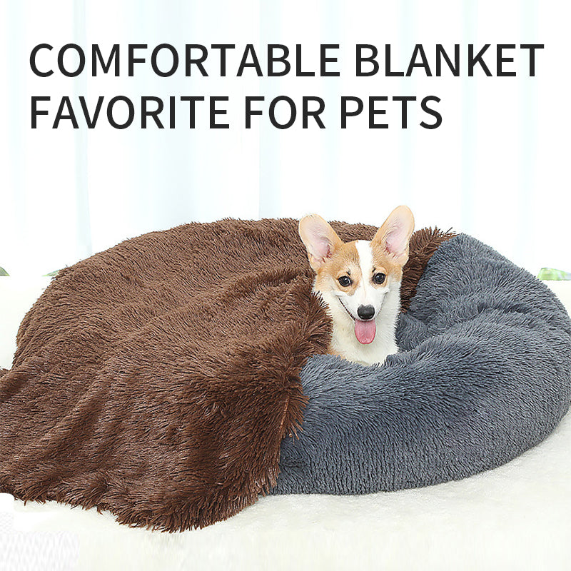 KFX-5409213 Ultra Soft Washable Dog Bed with Non-Slip Bottom and Matching Cover - Fluffy Mat for Small to Large Dogs