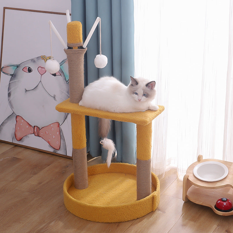 KFX-5411005 Climbing Frame with Nest - Plush Fish Design, Double Layer & Single Platform, 40*26*27cm