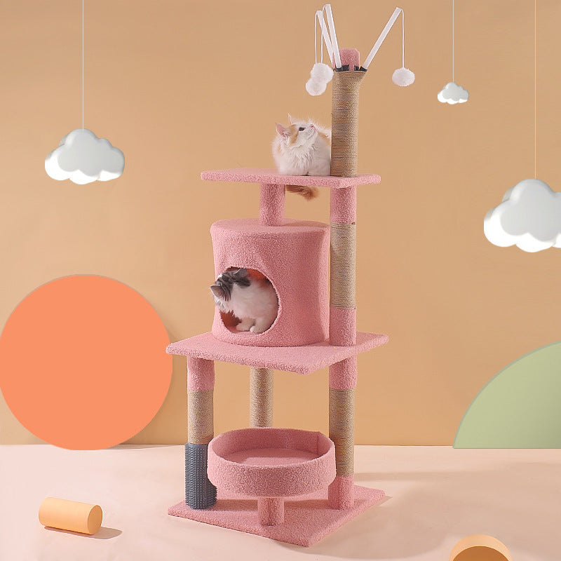 KFX-5411005 Climbing Frame with Nest - Plush Fish Design, Double Layer & Single Platform, 40*26*27cm