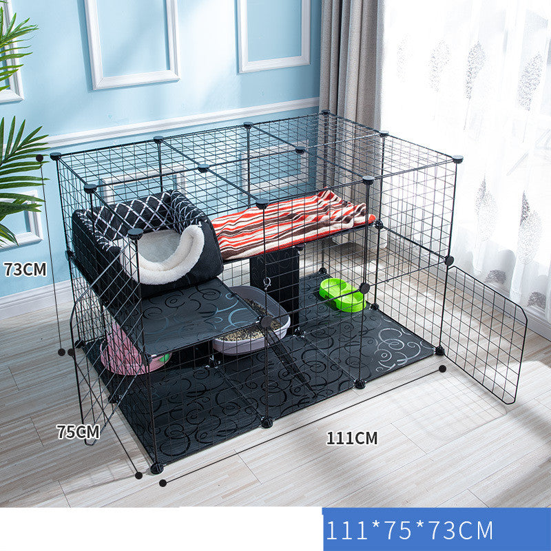 KFX-5411389 Creative DIY Indoor Pet Wire Fence for Cats and Small Dogs - Black, 17 to 53 Pieces Available