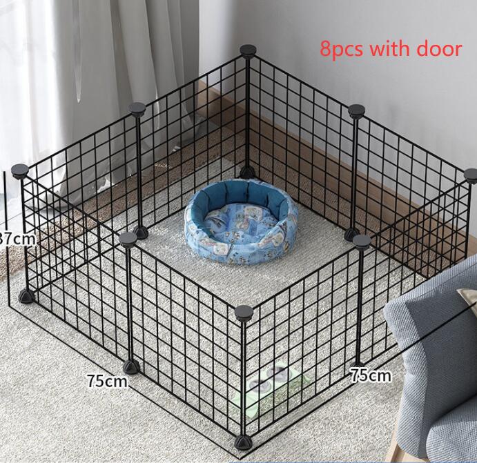 KFX-5411389 Creative DIY Indoor Pet Wire Fence for Cats and Small Dogs - Black, 17 to 53 Pieces Available