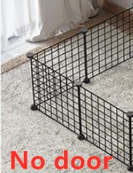 KFX-5411389 Creative DIY Indoor Pet Wire Fence for Cats and Small Dogs - Black, 17 to 53 Pieces Available