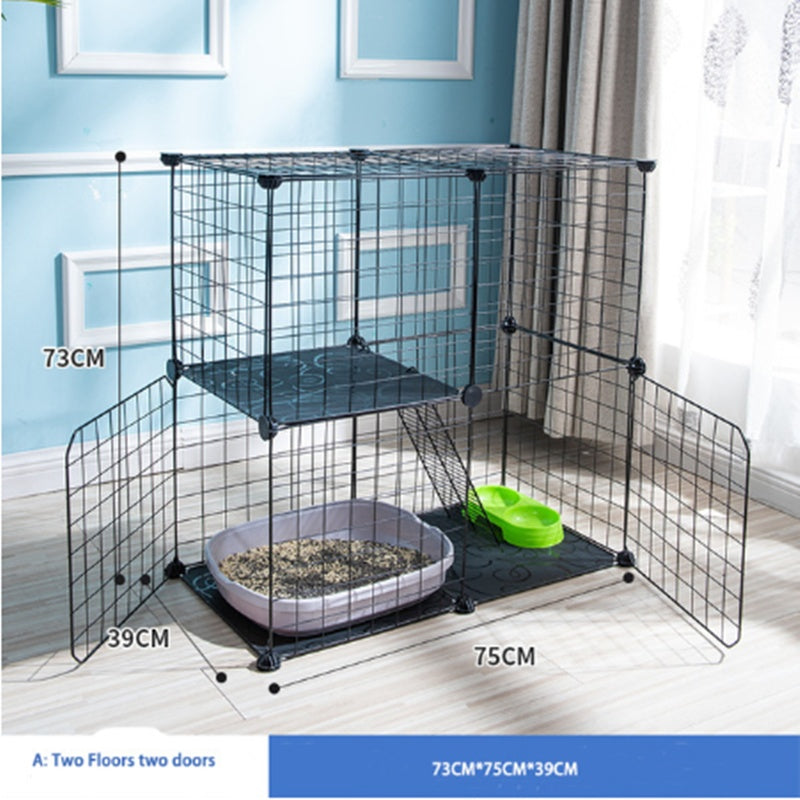 KFX-5411389 Creative DIY Indoor Pet Wire Fence for Cats and Small Dogs - Black, 17 to 53 Pieces Available