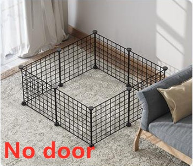 KFX-5411389 Creative DIY Indoor Pet Wire Fence for Cats and Small Dogs - Black, 17 to 53 Pieces Available