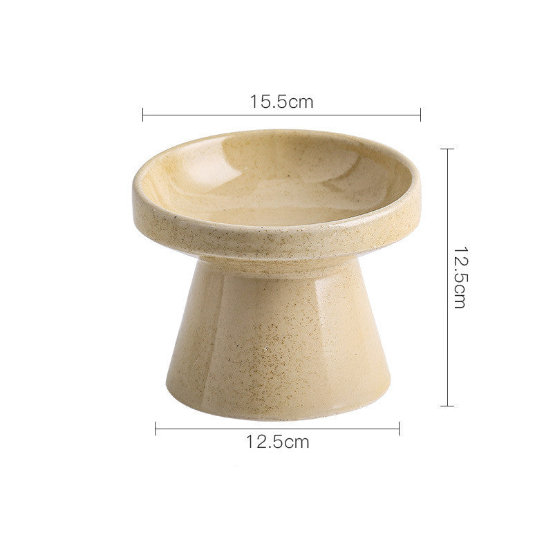 KFX-5413693 Cylindrical Ceramic Cat Bowl in Small and Large Sizes – Available in Leopard and Beige Designs