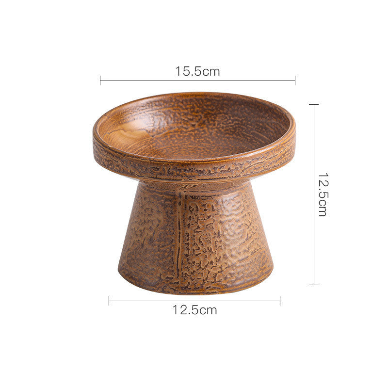 KFX-5413693 Cylindrical Ceramic Cat Bowl in Small and Large Sizes – Available in Leopard and Beige Designs