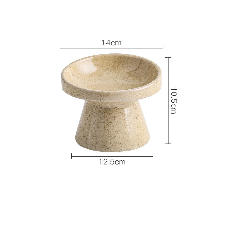 KFX-5413693 Cylindrical Ceramic Cat Bowl in Small and Large Sizes – Available in Leopard and Beige Designs