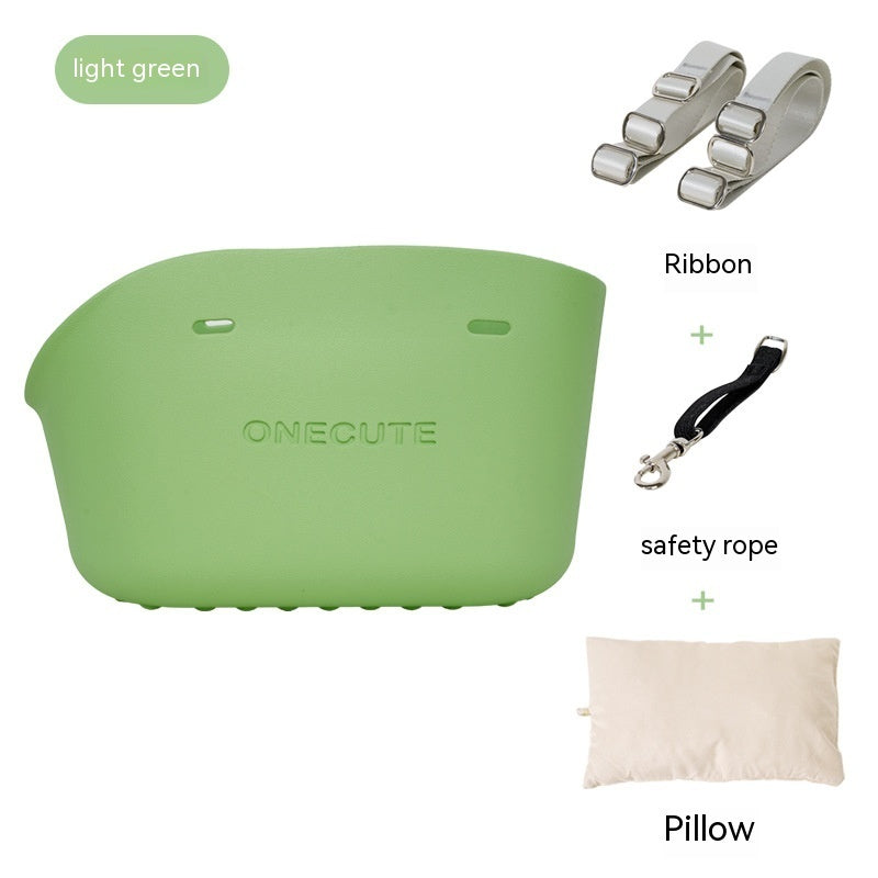 KFX-5413949 Portable One-Shoulder Pet Carrier Bag with Pillow and Warm Cover in Twilight White and Dark Green