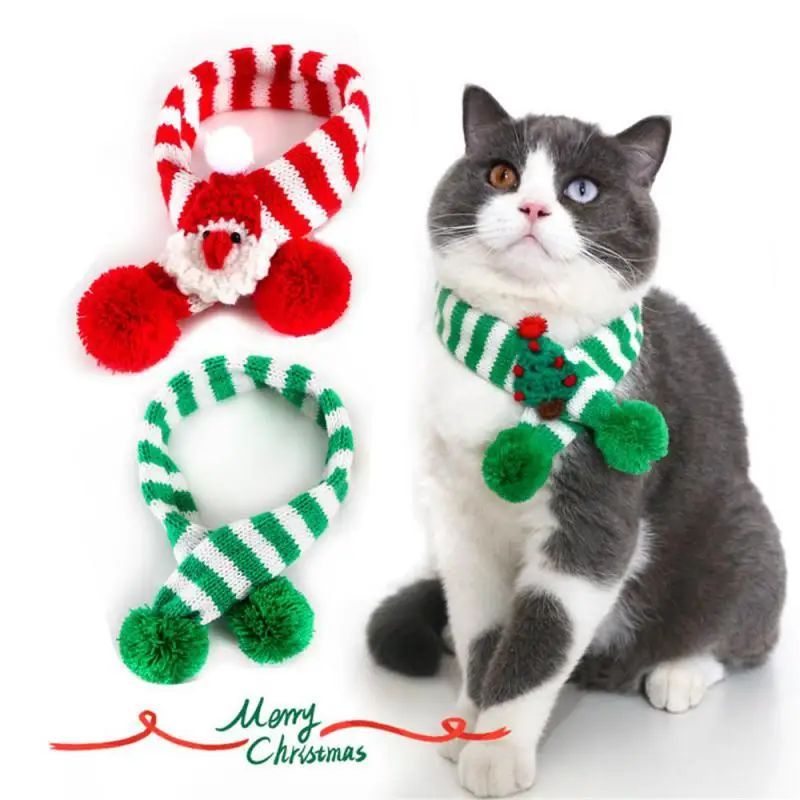 KFX-5415101 Adjustable Knitted Scarf for Small Dogs and Cats – Winter Pet Apparel for Chihuahua and Similar Breeds